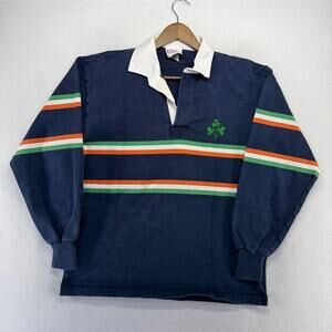 Vintage Ireland Rugby Shirt Men's XL Blue Heavyweight Embroidered Halbro 90s